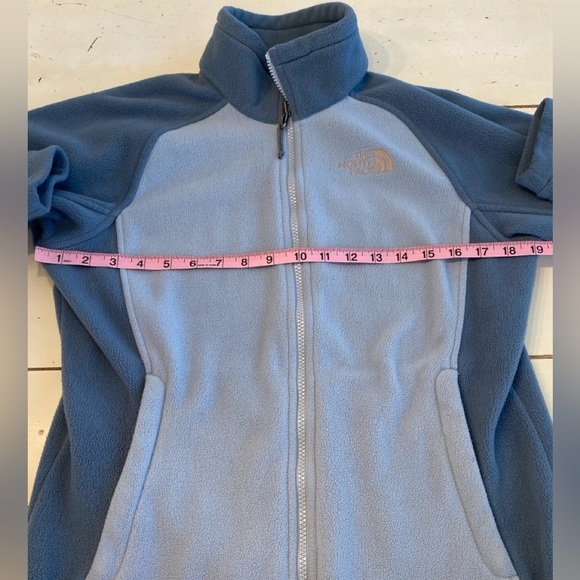 THE NORTH FACE Women's Fleece Jacket Coat Two Tone Blue Full Zip Size Small - Picture 5 of 10
